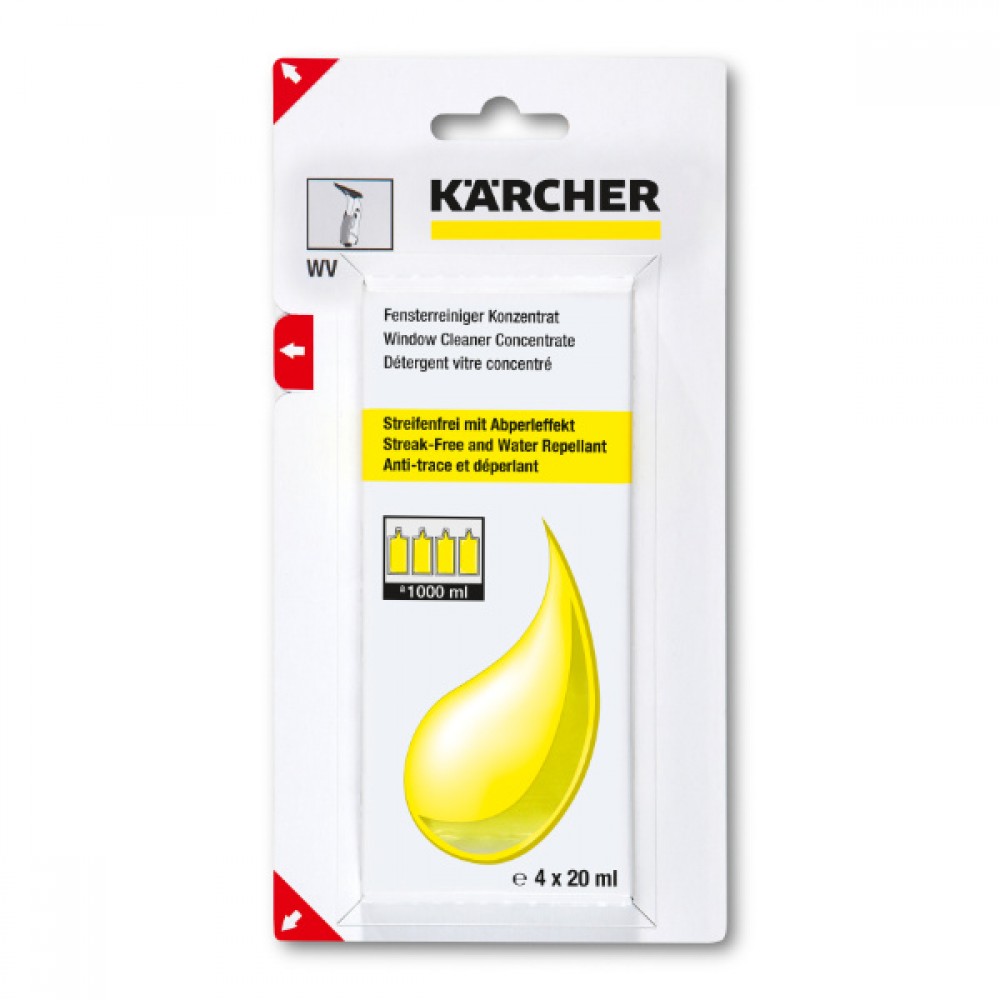 Karcher RM 503 Glass Cleaner Concentrate 20 ml Pouch - Pack 4 | 6.295-302.0 Karcher RM 503 Glass Cleaner Concentrate 20 ml Pouch - Pack 4 | 6.295-302.0